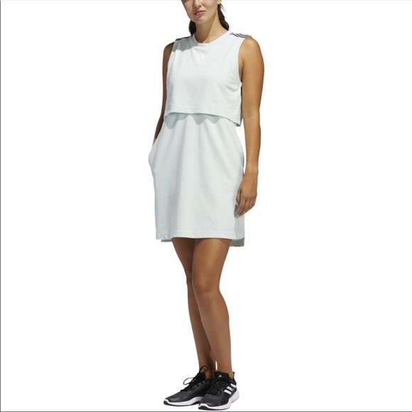 Adidas Aqua Light Blue Teal Game and Go Activewear Athleisure Dress (size M) - Picture 4 of 13